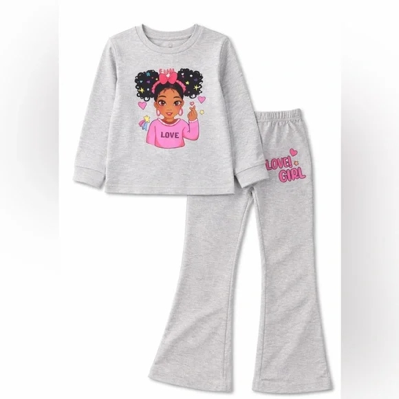 The Children's Place Gray and Pink Kids Matching Set. 7 T - Picture 2 of 5